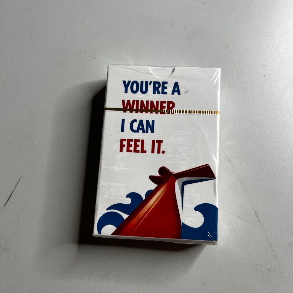 Carnival Cruise Line Playing Cards Sealed Souvenir You're A Winner I Can Feel It